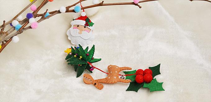 Easy Felt Craft – How to Make a Felt Hanging Decoration for Christmas