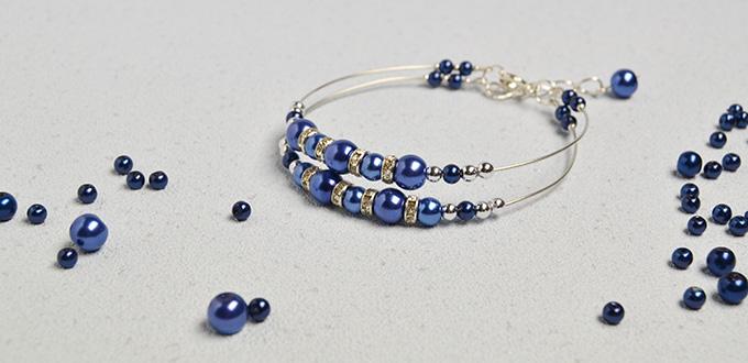 Pandahall Easy Project- How to Make Simple Blue Pearl Bracelet within Two Steps