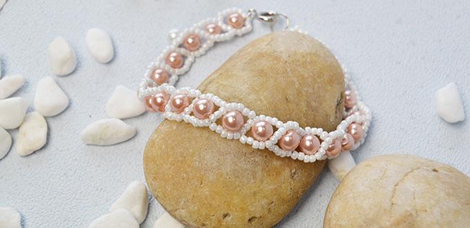 How Do You Make a Fresh Pink Pearl Beads Bracelet with White Seed Beads
