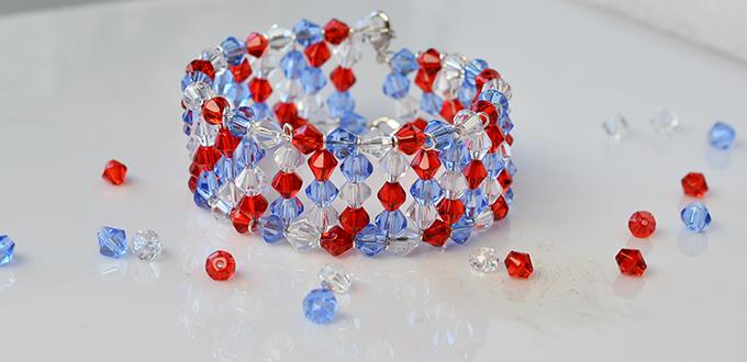 Easy Pandahall Tutorial - How to Make Handmade Blue and Red Glass Bead Bracelets