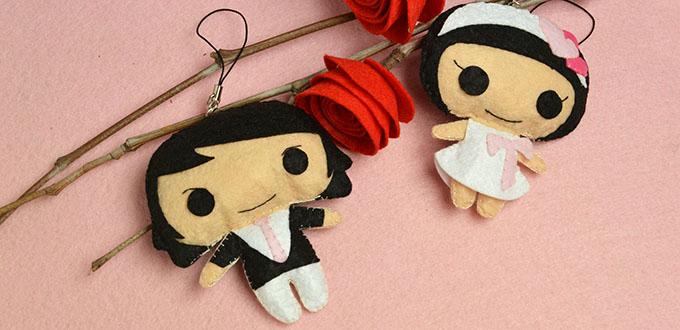 Easy Valentine’s Day Gifts- How to Make Lovely Felt Couple Pendants