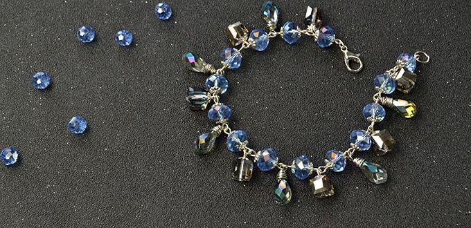 DIY Project on Making a Blue Crystal Bead Bracelet