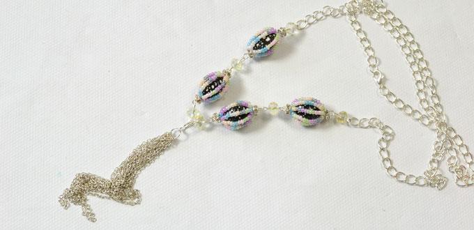 Jewelry Tutorial - How to Make a Beaded Easter Egg Long Chain Necklace