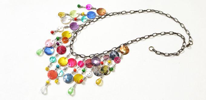 Pandahall Tutorial - How to Make Bohemian Style Colorful Necklaces with Glass Beads and Shells