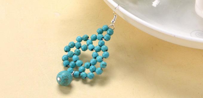 Beebeecraft Tutorial on How to Make Delicate Turquoise Beaded Dangle Earrings