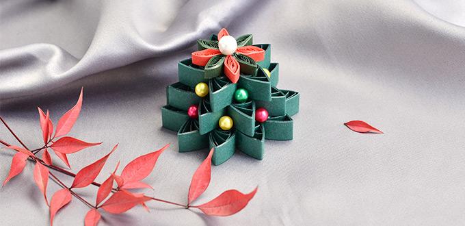 Beebeecraft ideas on making Quilling Paper Christmas Tree decoration ornaments