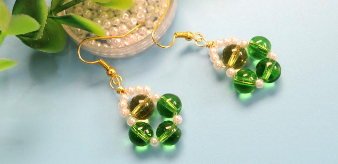Beebeecraft Tutorials on How to Make Earrings with Glass Beads and Pearl Beads