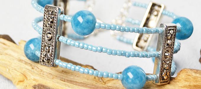 Beebeecraft Tutorials on Making Gemstone Beads Bangle Bracelet