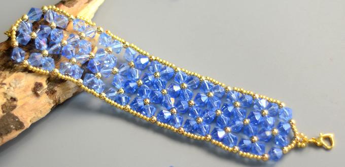 Beebeecraft Tutorials on How to Make Crystal Wide Bracelet
