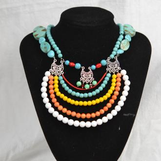 PandaHall Idea On Bohemian Style Multi-layer Necklace