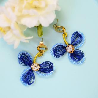 PandaHall Tutorial on Blue Wire Wrapped Earrings