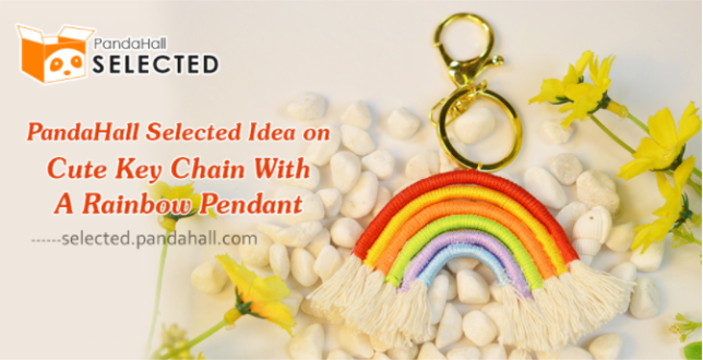 PandaHall Selected Idea on Cute Key Chain With A Rainbow Pendant