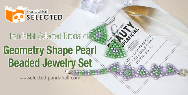 PandaHall Selected Tutorial on Geometry Shape Pearl Beaded Jewelry Set