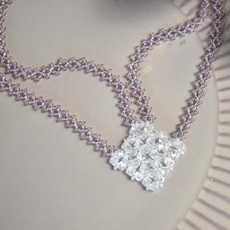 PandaHall Tutorial on Rhombic Glass Beaded Necklace