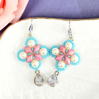 PandaHall Tutorial on Beaded Earrings with Cubic Zrconia Charms