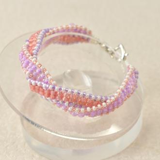 PandaHall Idea on Pink and Purple Seed Beaded Bracelet