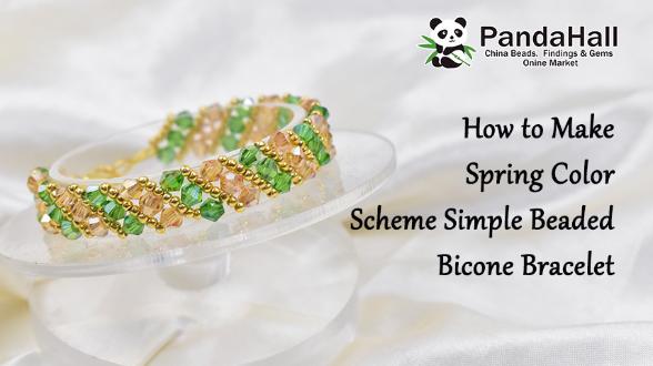 How to Make Spring Color Scheme Simple Beaded Bicone Bracelet