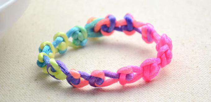 How to Braid a Rainbow Bracelet with One String in 15 Minutes