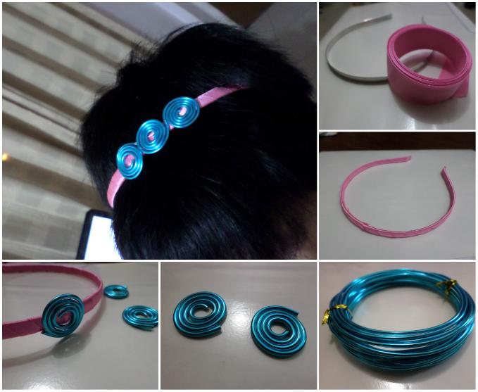 Glossy Blue Aluminum Wire Inspired Hair Ornament