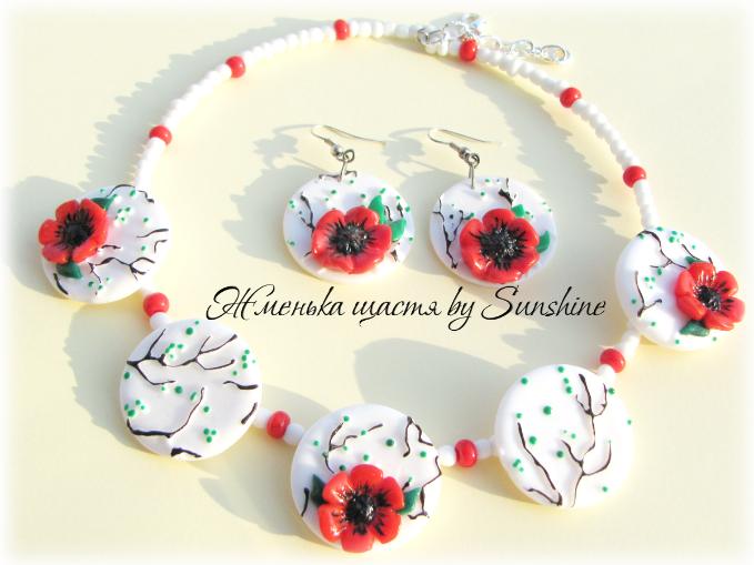 Necklace and Earring Sping Flowers