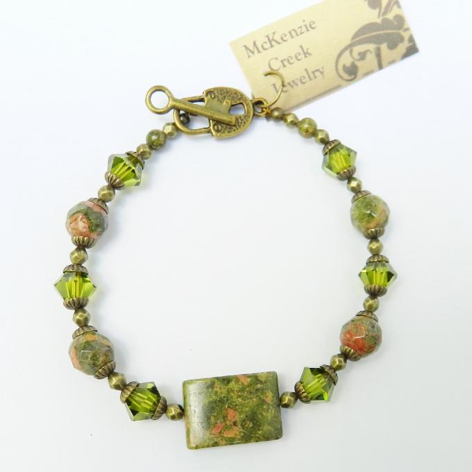 Green Gemstone Bead Bracelet