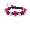 Rhinestone and Camellia jade bead friendship bracelet