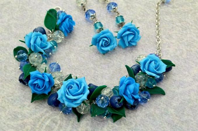Clay Rose Flower Jewelry