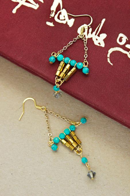 turquoise beads earrings 