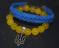 Yellow Bead Bracelet and Blue Cord Bracelet 