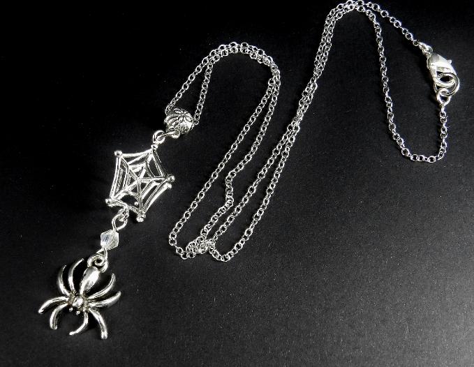 Spider and Web Necklace