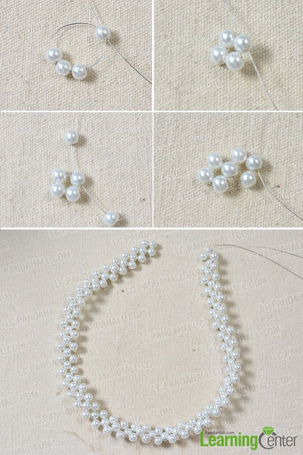 Make the first pearl beaded chain