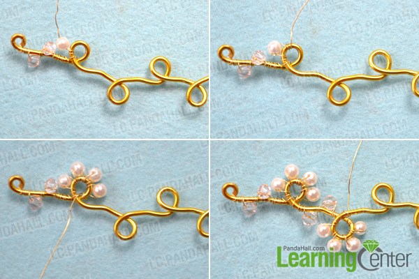 Add beads to the handmade wire wrapped necklaces