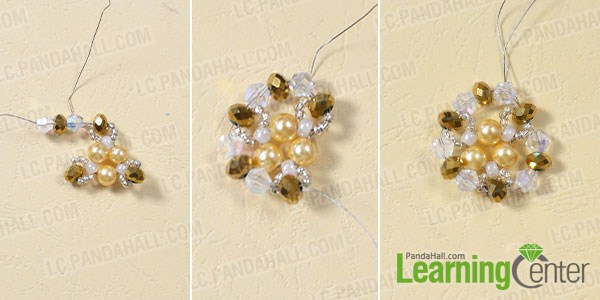 make the second part of the beaded snowflake earring