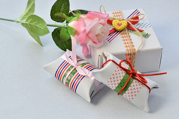 final look of the easy washi tape gift boxes