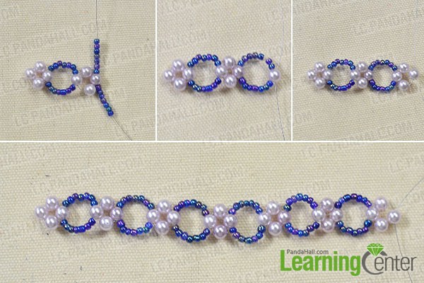 make the inner part of the purple flower bracelet2