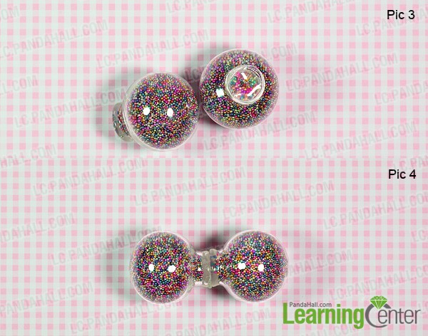 fill the glass ball beads with mini beads