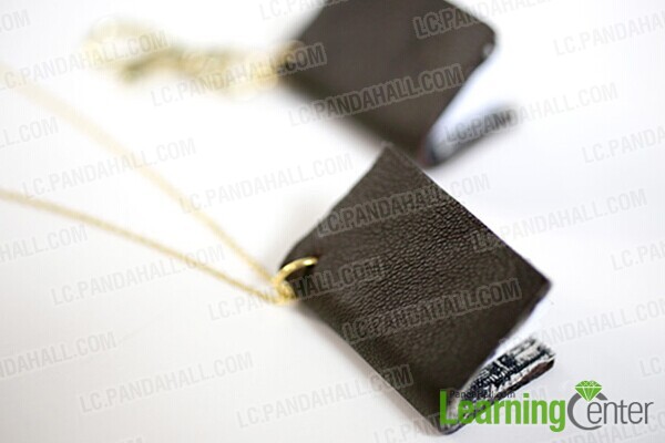 mini leather book necklace 