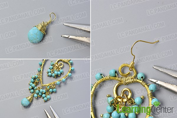 Complete the turquoise beaded earrings