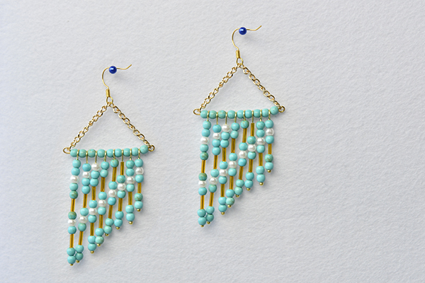 finished turquoise chandelier earrings