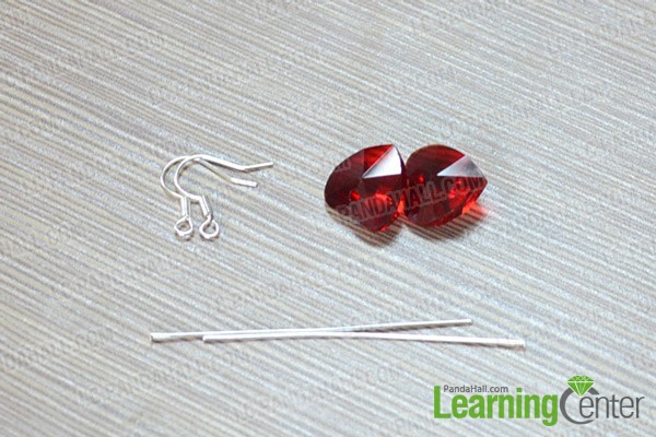 materials in making red heart earrings
