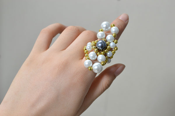 final look of the pearl ring for girls