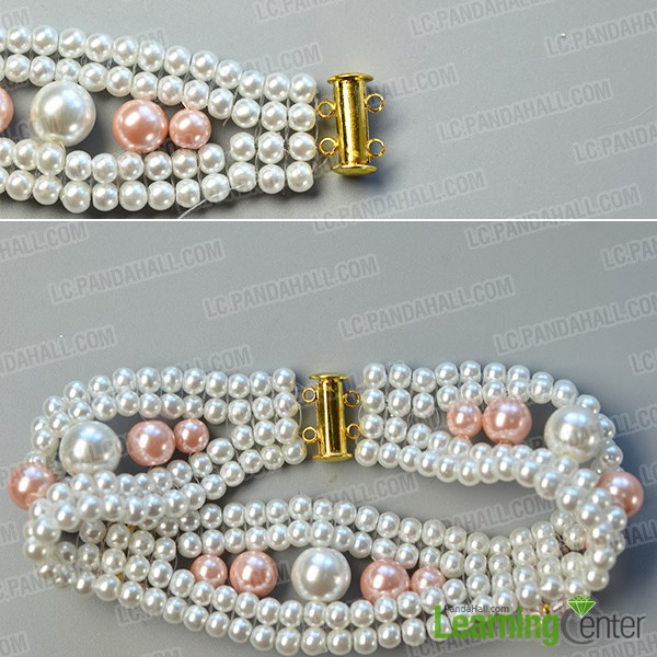 finish the elegant pearl bracelet