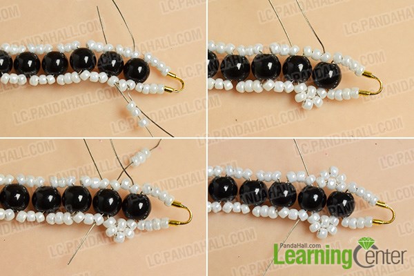 make the third part of the white seed beads bracelet