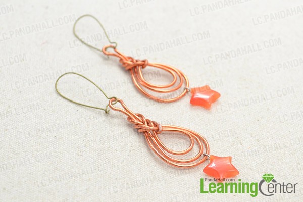 The wire wrapped Pipa knot earrings 
