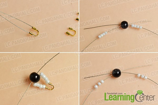 make the first part of the white seed beads bracelet