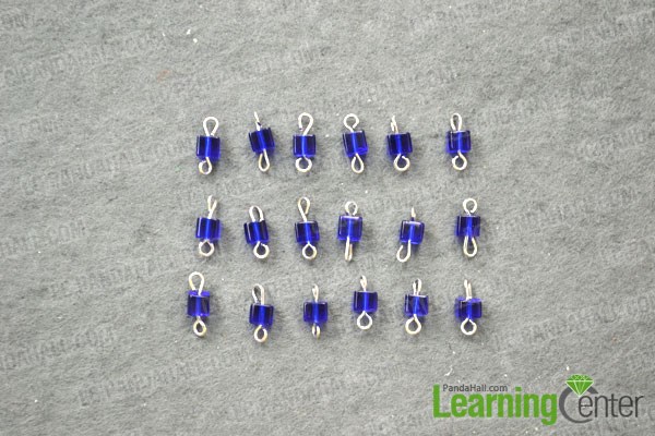 finish the bead links for sapphire lotus flower necklace