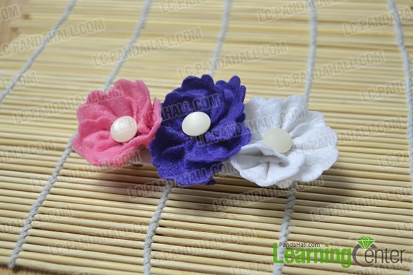 finished triple flowers hair clip