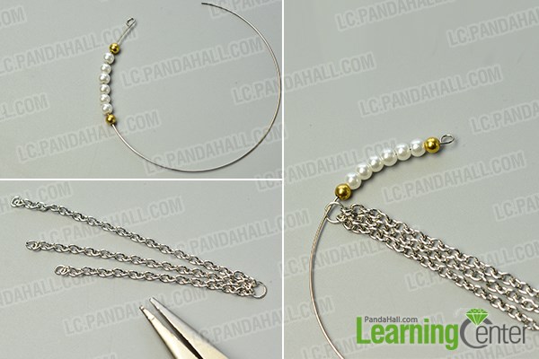make the second part of the heart beaded hoop earrings
