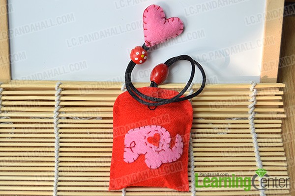 finished cute red hanging sachet bag
