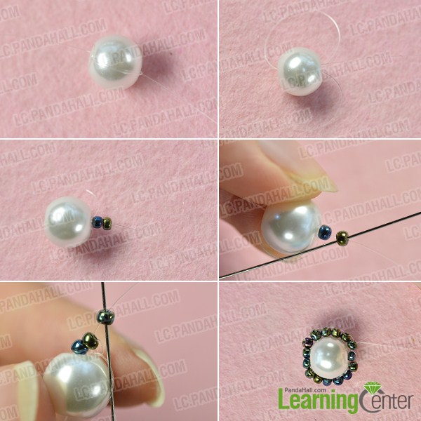 make the first part of the green bead flower 